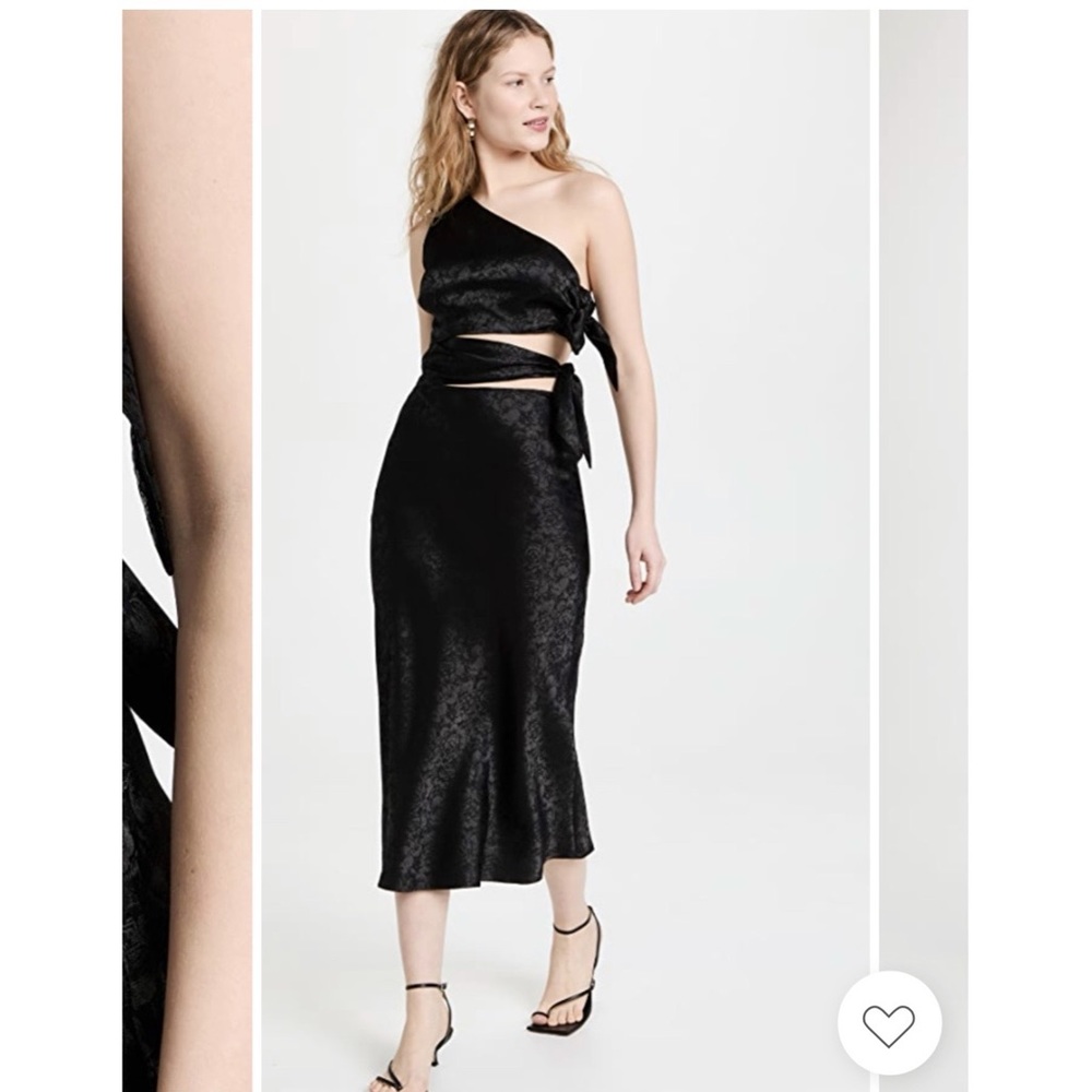 WAYF Untouchable One Shoulder Knotted Midi Dress (XS)